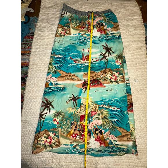 VINTAGE 90's NWT FRED SEGAL MAXOU LEVIS WAIST HAWAIIAN PRINT SKIRT XS - Picture 8 of 10